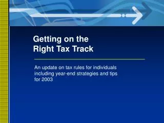 Getting on the Right Tax Track