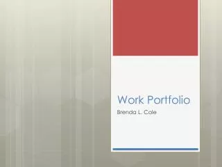 Work Portfolio