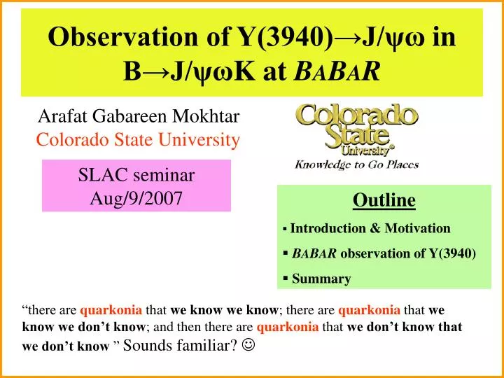 observation of y 3940 j in b j k at b a b a r