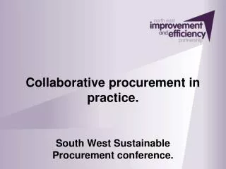 Collaborative procurement in practice.