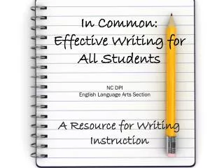 In Common: Effective Writing for All Students