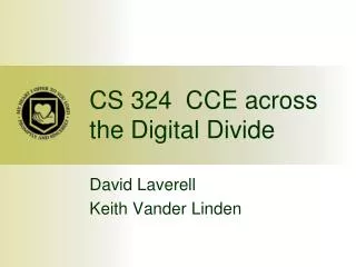 CS 324 CCE across the Digital Divide
