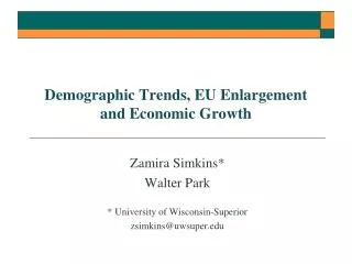 Demographic Trends, EU Enlargement and Economic Growth