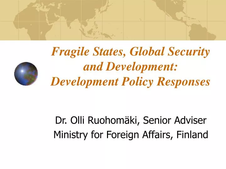 fragile states global security and development development policy responses