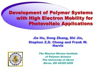 Development of Polymer Systems with High Electron Mobility for Photovoltaic Applications