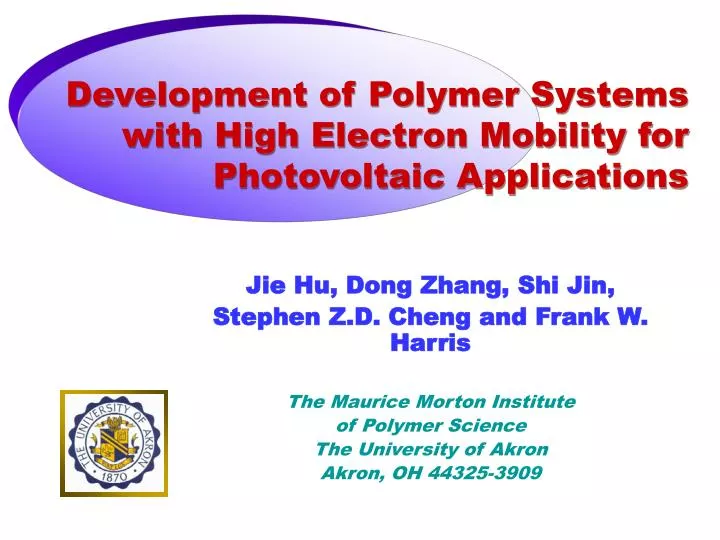 development of polymer systems with high electron mobility for photovoltaic applications