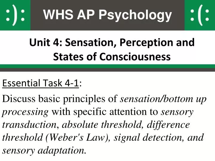 unit 4 sensation perception and states of consciousness