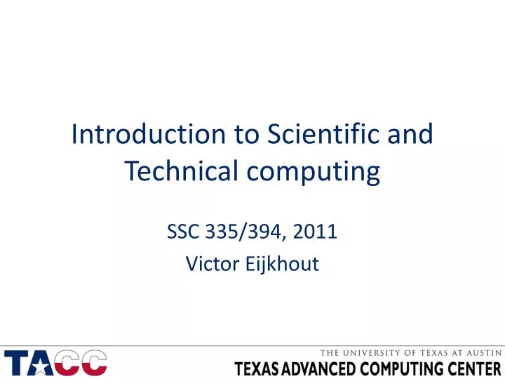 introduction to scientific and technical computing