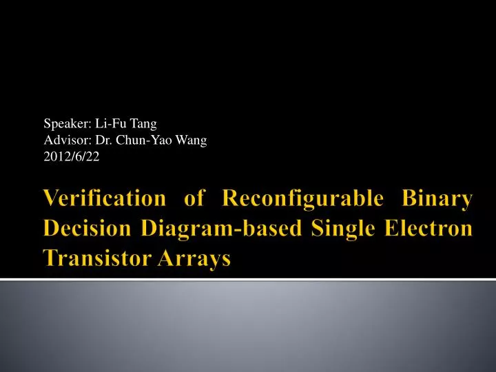 speaker li fu tang advisor dr chun yao wang 2012 6 22