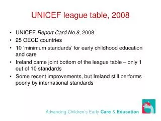 UNICEF league table, 2008
