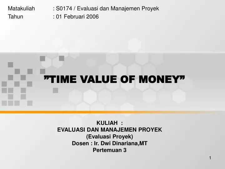 time value of money