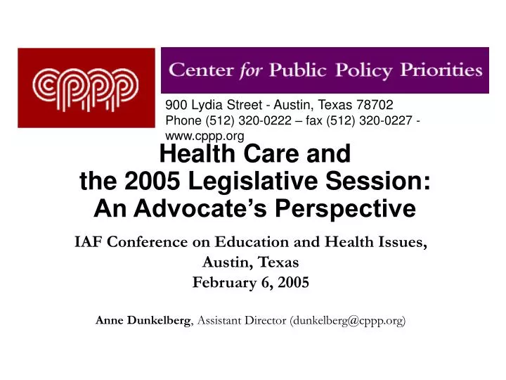 health care and the 2005 legislative session an advocate s perspective