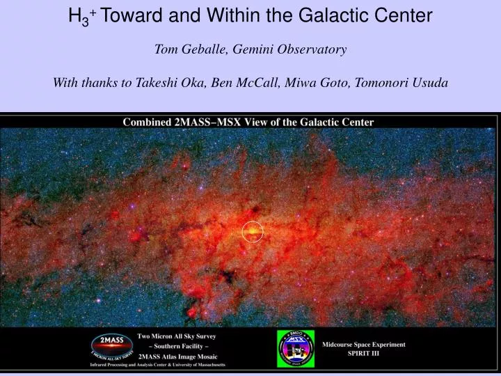 h 3 toward and within the galactic center