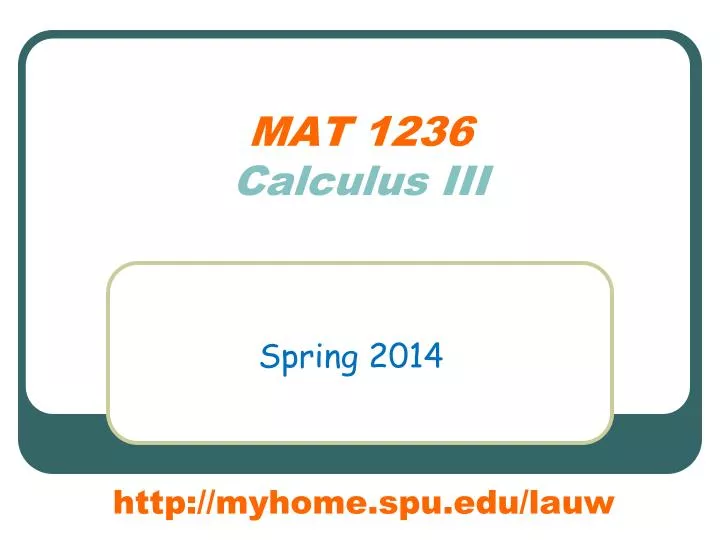 mat 1236 calculus iii