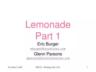 Lemonade Part 1