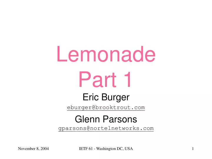 lemonade part 1