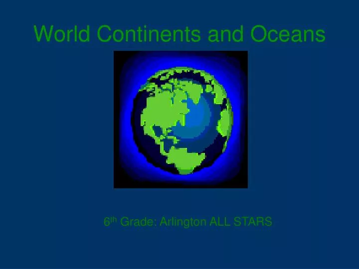 world continents and oceans