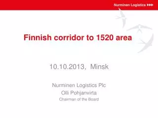 Finnish corridor to 1520 area