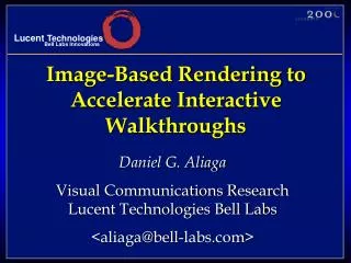 Image-Based Rendering to Accelerate Interactive Walkthroughs
