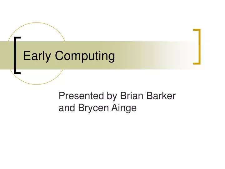 early computing
