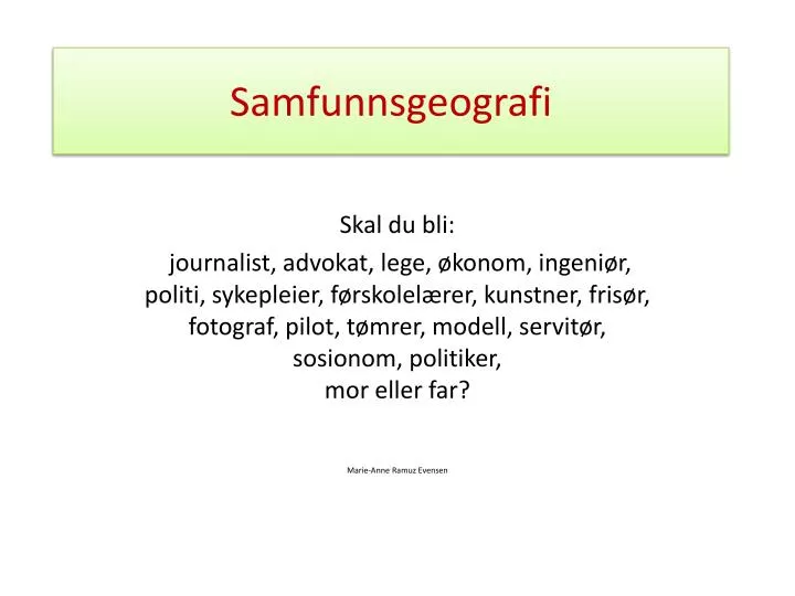 samfunnsgeografi