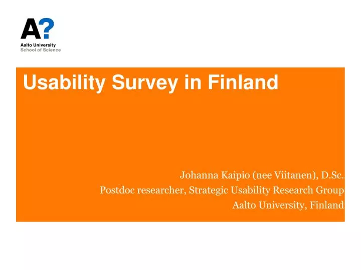 usability survey in finland