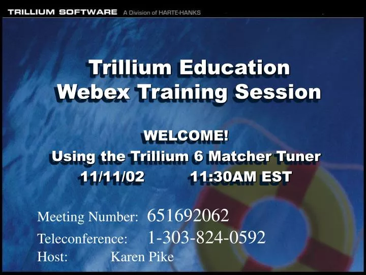 trillium education webex training session