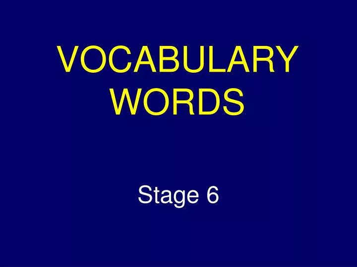 vocabulary words