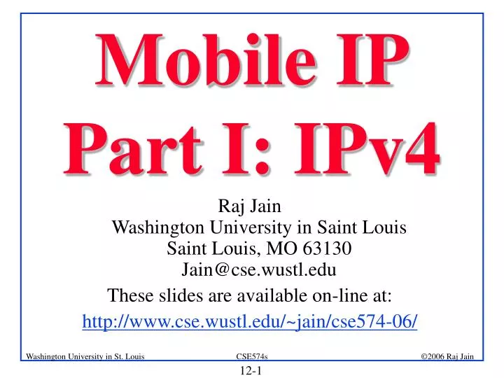 mobile ip part i ipv4