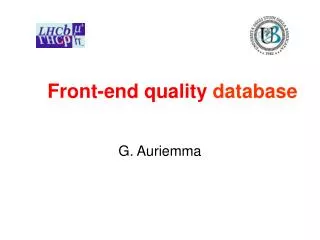 Front-end quality database