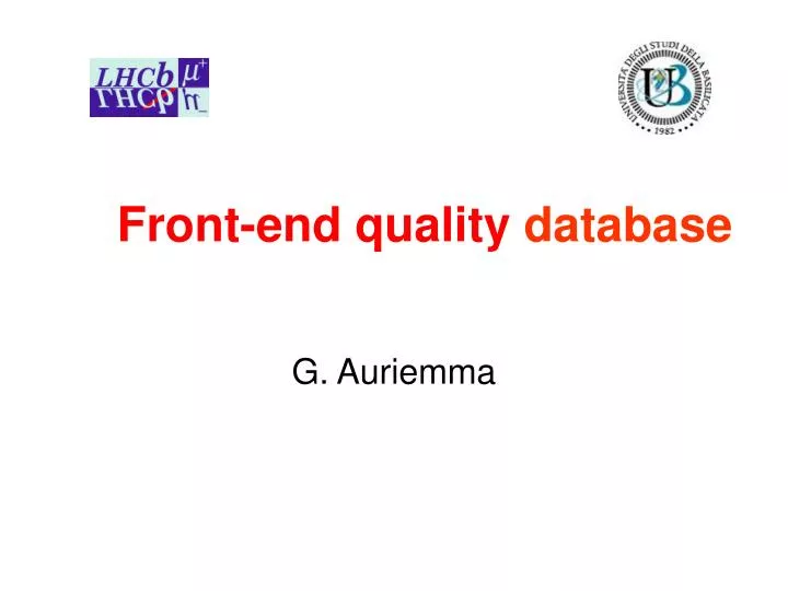 front end quality database