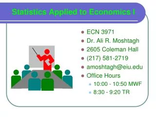 Statistics Applied to Economics I