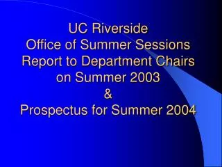 Summer Sessions 2003