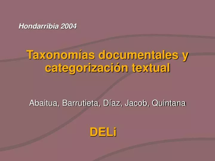 taxonom as documentales y categorizaci n textual