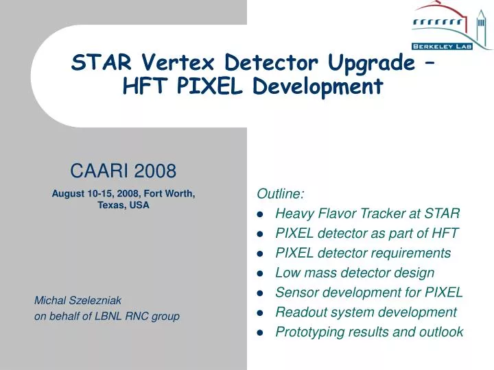 star vertex detector upgrade hft pixel development