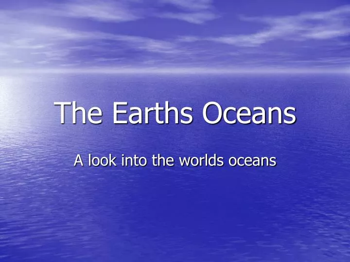 the earths oceans
