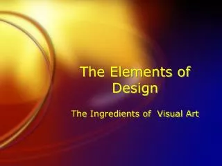 The Elements of Design