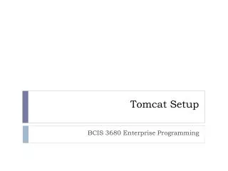 Tomcat Setup