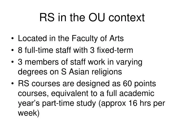 rs in the ou context