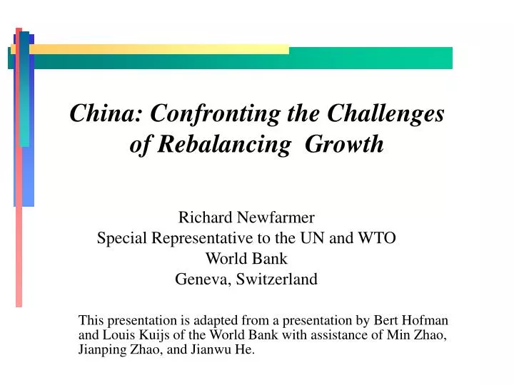 china confronting the challenges of rebalancing growth