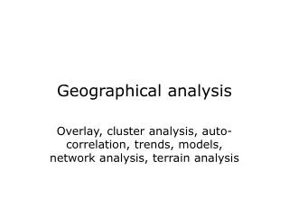 Geogra phical analys is