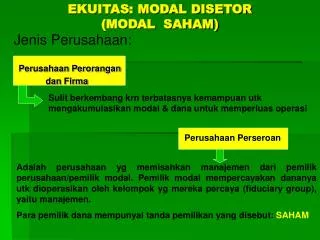 ekuitas modal disetor modal saham