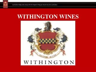 WITHINGTON WINES