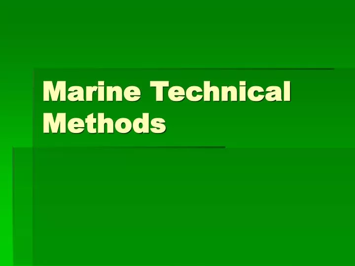 marine technical methods
