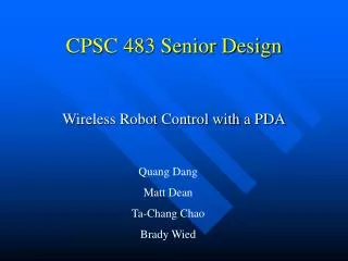 CPSC 483 Senior Design
