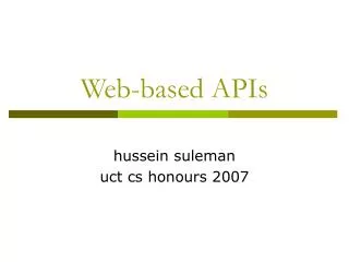 Web-based APIs