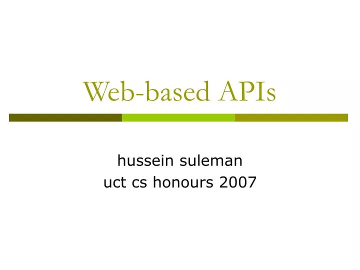 web based apis