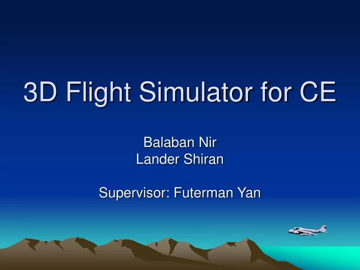 3d flight simulator for ce