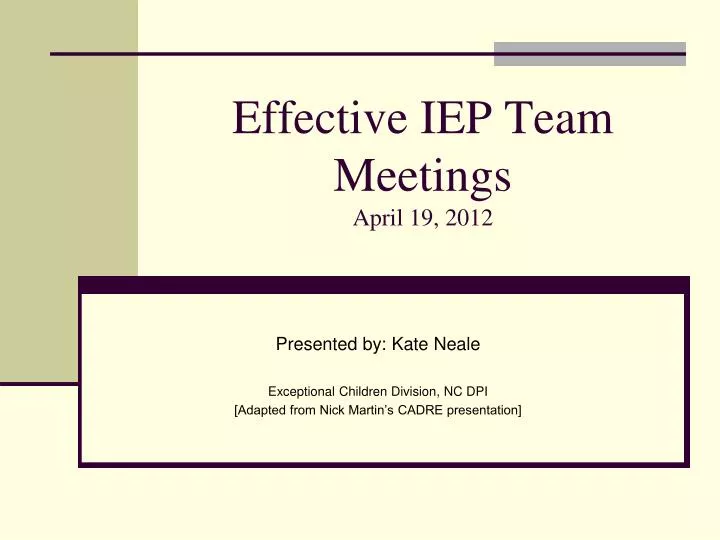 effective iep team meetings april 19 2012