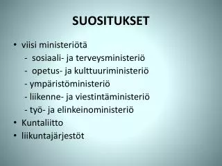 suositukset